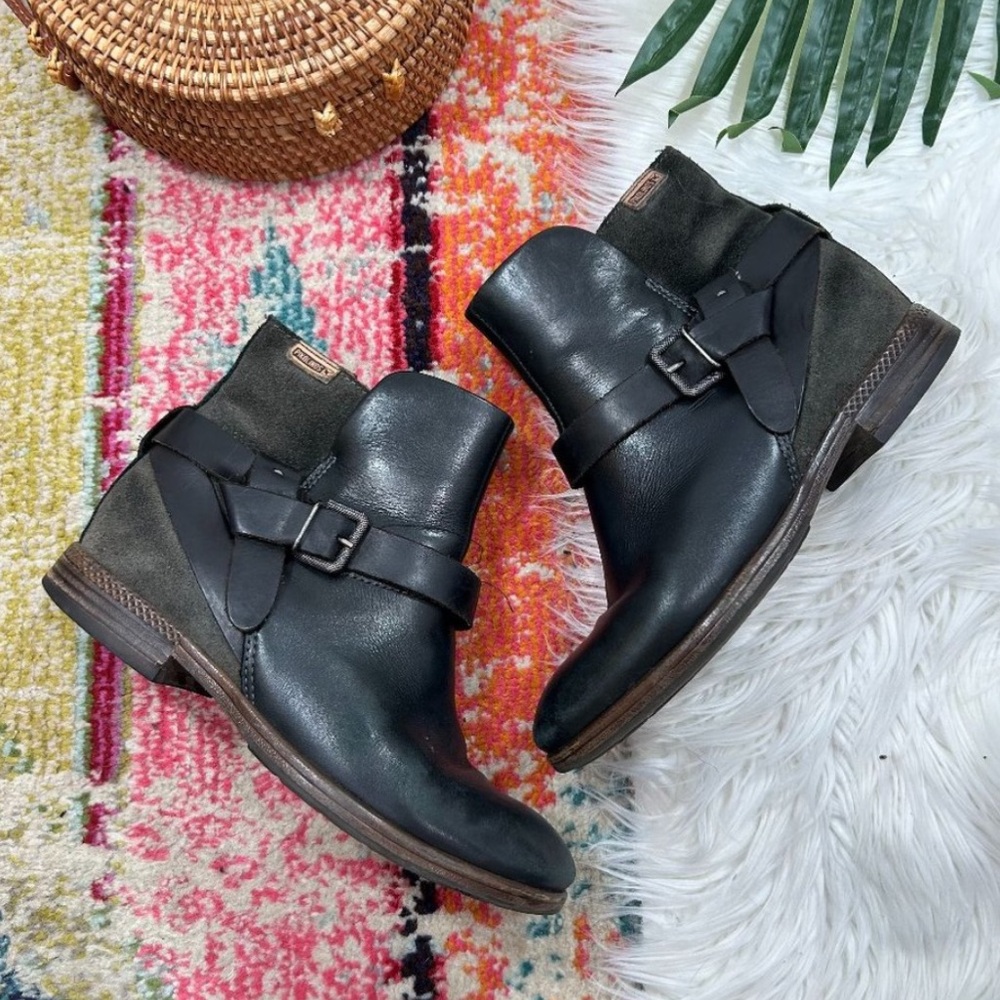 Pikolinos Neutral Black Leather Ankle Boots Booties 6.5 / 7